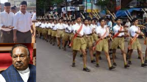 ಆರ್ ಎಸ್ ಎಸ್ ಸಮವಸ್ತ್ರದಲ್ಲಿ ಈಶ್ವರಪ್ಪ, ಬಿ ವೈ ರಾಘವೇಂದ್ರ; ಈ ಸಮವಸ್ತ್ರ ಆಗಬಹುದೆ ಇವರಿಬ್ಬರ ನಡುವೆ ಪೆವಿಕಾಲ್ ? ಅಥವಾ ಸಂಘ ಪರಿವಾರವೇ ರಾಘವೇಂದ್ರರಿಗೆ ಉರುಳಾಗುತ್ತದೆಯೆ ? rss-shimogga