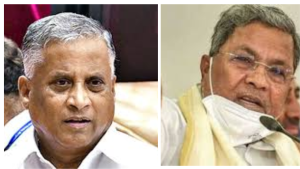 ಕಳೆದ ಚುನಾವಣೆಯಲ್ಲಿ ಕೋಟ್ಯಾಂತರ ರೂಪಾಯಿ ಖರ್ಚು ಮಾಡಿದ ಸೋಮಣ್ಣ ಈಗ ಮತ್ತೆ ಚುನಾವಣೆಗೆ ನಿಂತಿದ್ದಾರೆ ಎಂದರೆ ಎಷ್ಟು ಕೋಟಿ ಲೂಟಿ ಮಾಡಿರಬಹುದು ? somu-and-siddu