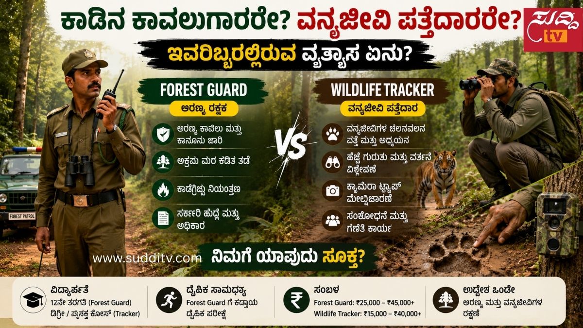 ಕಾಡಿನ ಕಾವಲುಗಾರರೇ? ವನ್ಯಜೀವಿ ಪತ್ತೆದಾರರೇ? Forest Guard ಮತ್ತು Wildlife Tracker ನಡುವಿನ ವ್ಯತ್ಯಾಸ ಏನು?