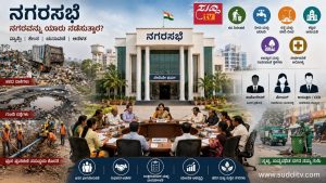 ಕಸದ ರಾಶಿಯಿಂದ ಗುಂಡಿ ರಸ್ತೆಗಳವರೆಗೆ: ನಮ್ಮ ನಗರಗಳನ್ನು ಯಾರು ನೋಡಿಕೊಳ್ಳುತ್ತಾರೆ? ನಗರಸಭೆ ಕಟ್ಟಡ, ಕಸದ ಸಮಸ್ಯೆ, ರಸ್ತೆ ಗುಂಡಿಗಳು, ಕಾರ್ಪೊರೇಟರ್, ಮೇಯರ್, ಆಯುಕ್ತರು ಮತ್ತು ನಗರ ಸೇವೆಗಳನ್ನು ಪ್ರತಿನಿಧಿಸುವ ಸಾಂಕೇತಿಕ ಚಿತ್ರ