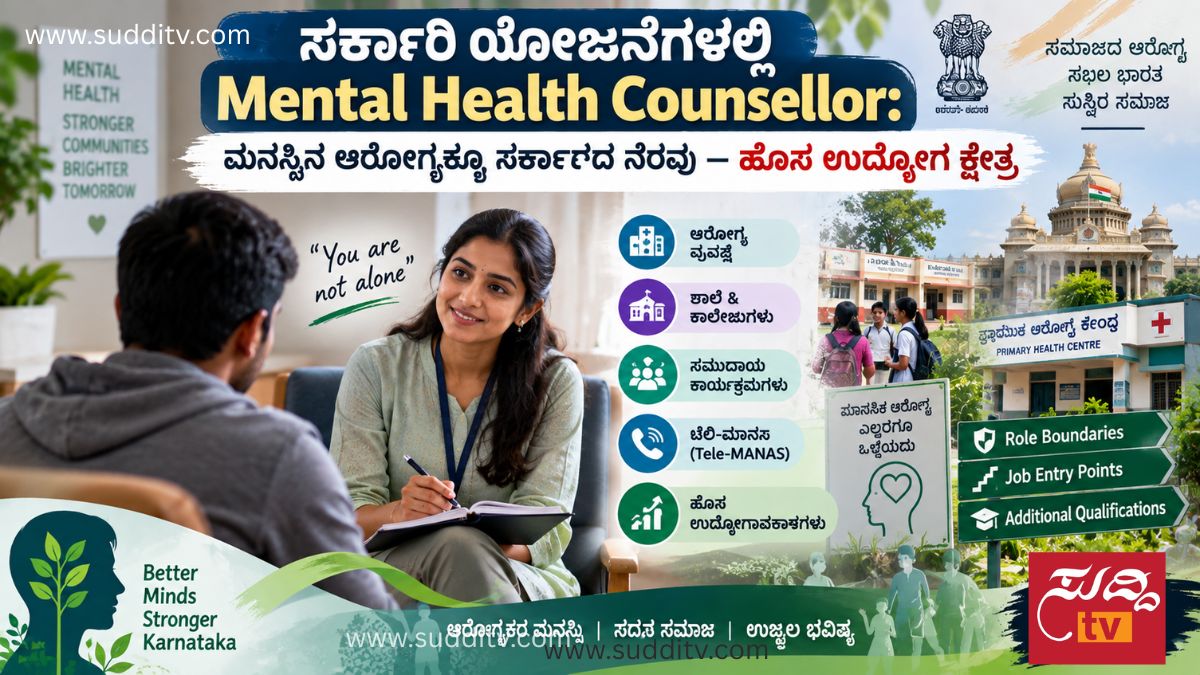 ಸರ್ಕಾರಿ ಯೋಜನೆಗಳಲ್ಲಿ Mental Health Counsellor